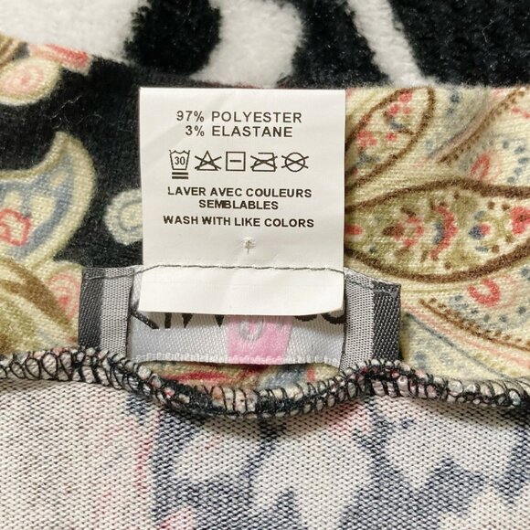 KIM & CO. Dark floral and paisley print open front cardigan ~ MEDIUM sweater - Picture 14 of 15